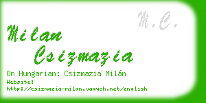 milan csizmazia business card