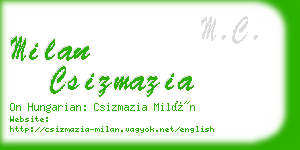 milan csizmazia business card